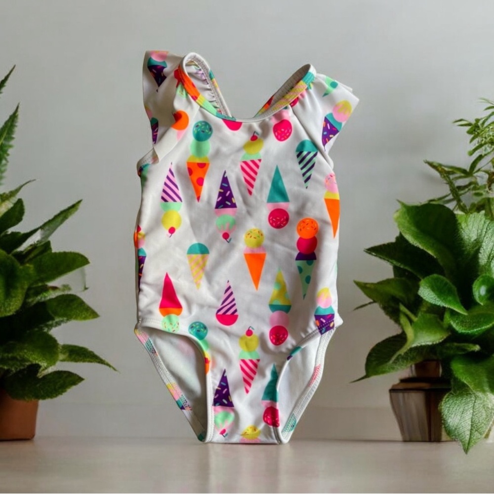 18 month old swimsuit. Cat & Jack. Ice cream pattern. Stretchy.